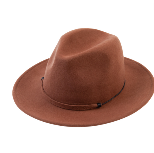 Wool Fedora with Trim