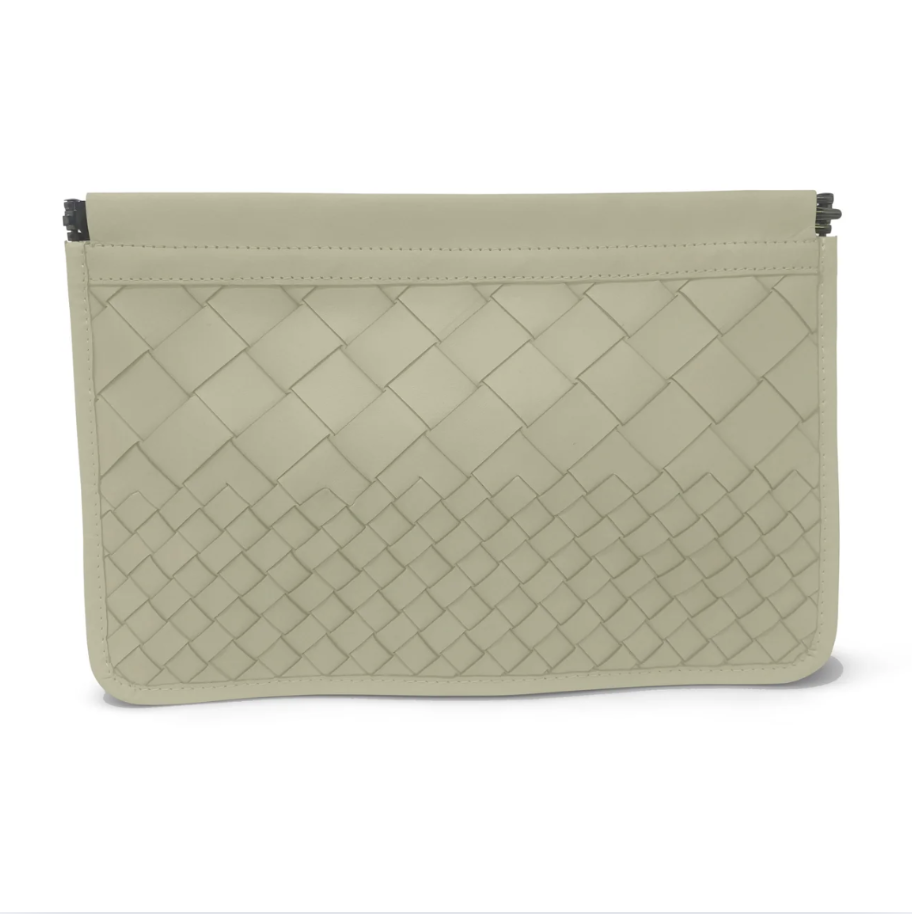 Snap Clutch - Sand Threaded Weave