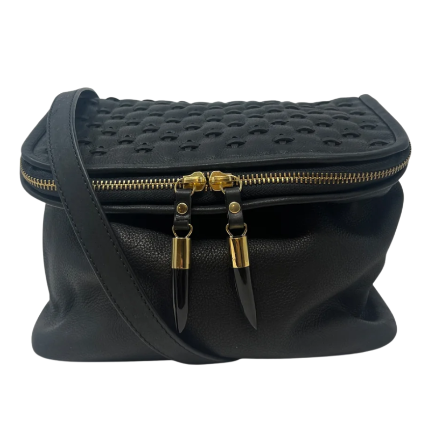 Mini Rough Night - Black Lazer Criss Cross Crossbody