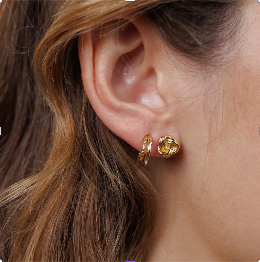 Petite Gold Knot Earrings