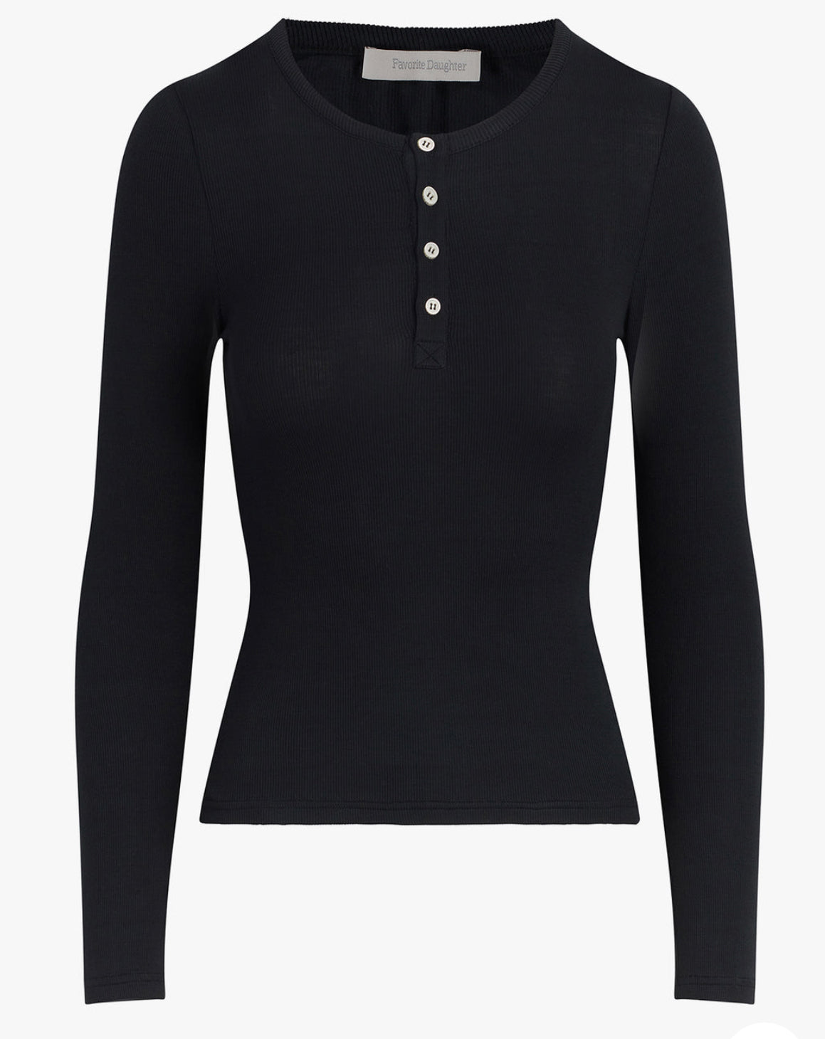 Favorite Daughter The Henley Ribbed Long Sleeve