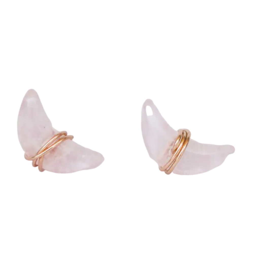 Wire Wrapped Moon Earrings