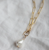 Pearly Paperclip Necklace