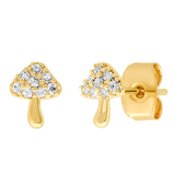 Gold Mushroom Earrings