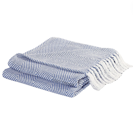 100% Cotton Hand Woven Throw Blanket Chevron 50''x60''