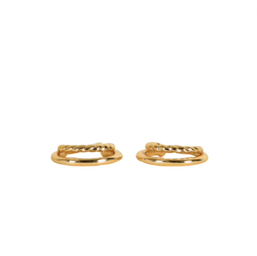 Gold Hoop Double Earring
