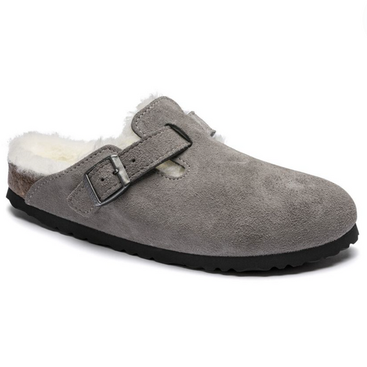 Birkenstock Boston Shearling Suede Leather Narrow