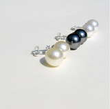 Large Round Pearl Stud Earrings