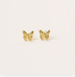 Gold Butterfly Stud Earrings