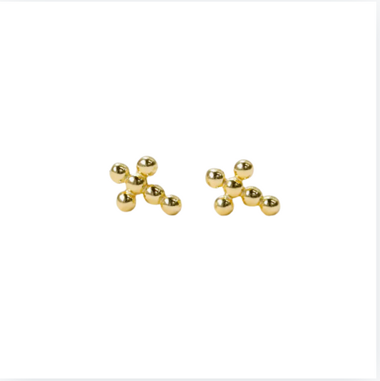 Stud Cross Gold Earrings