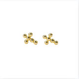 Stud Cross Gold Earrings