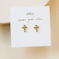 Stud Cross Gold Earrings