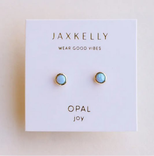 Simple Stud with Gemstone Gold Earrings
