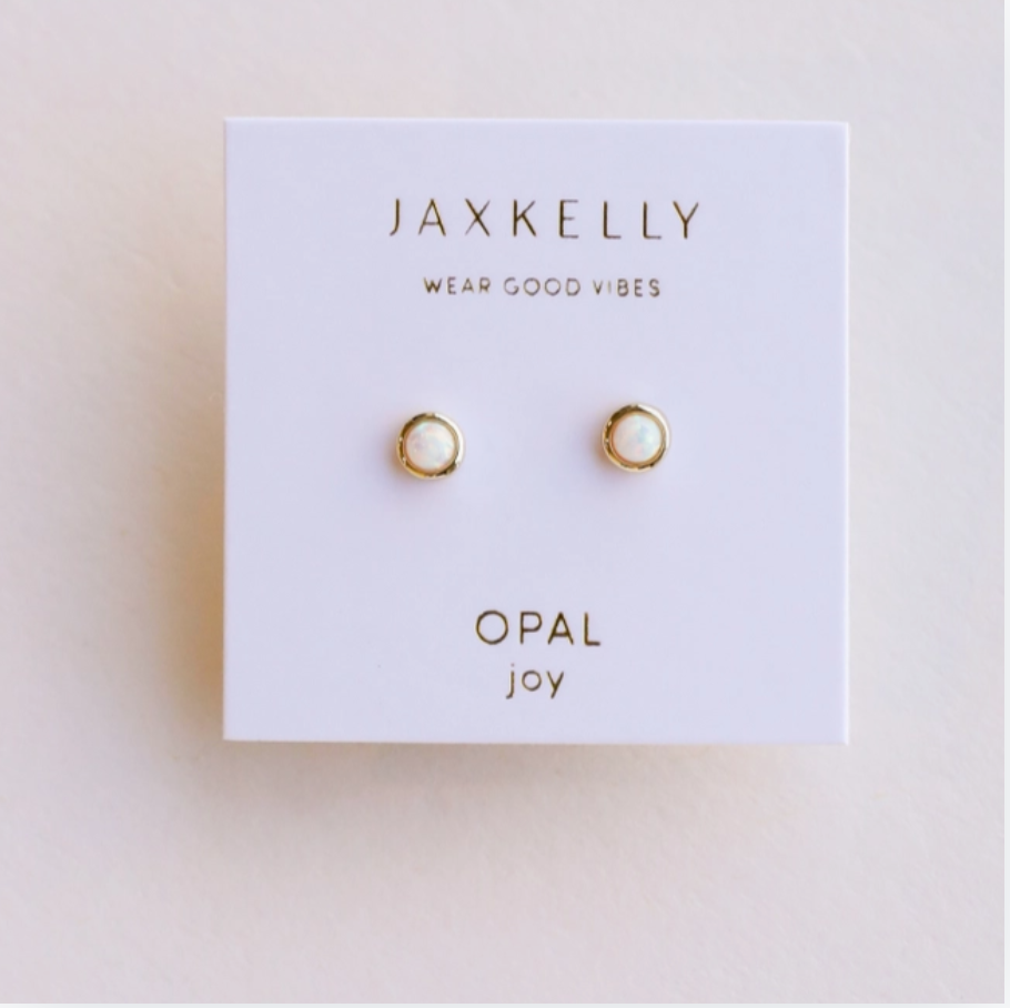 Simple Stud with Gemstone Gold Earrings