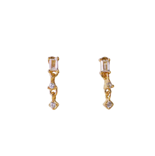 Mini Baguette Drop Earrings