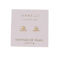 Trio Cluster Gold Earrings - Pearl