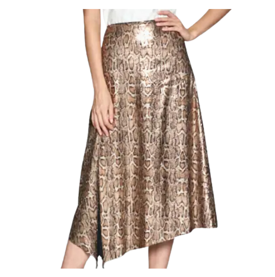 Brown Sequin Snake Skirt