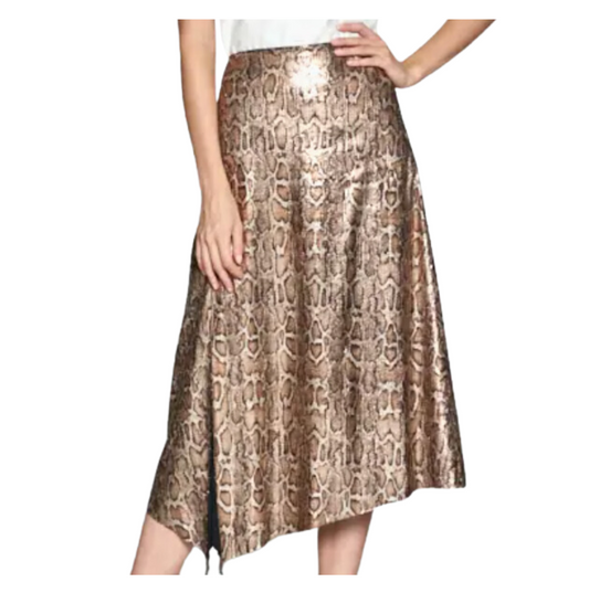 Brown Sequin Snake Skirt