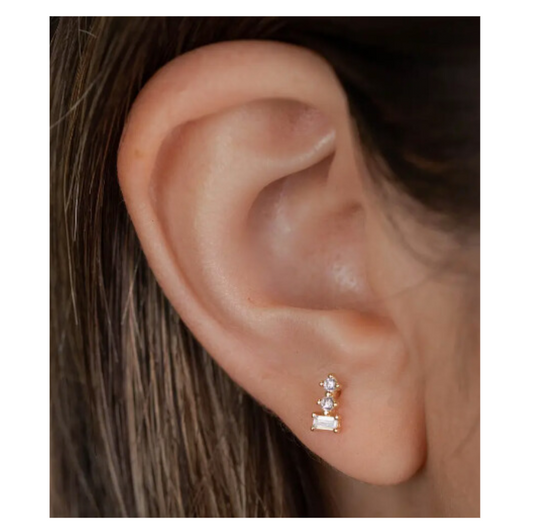 Trio Stud Stack Earrings
