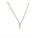 TAI CZ Stick Necklace with Offset CZ