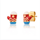 Holiday Mittens Enamel Studs