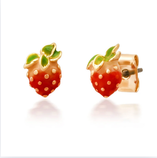 Enamel Strawberry Studs