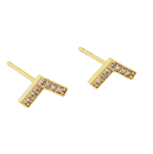Tai Pave Chevron Earrings