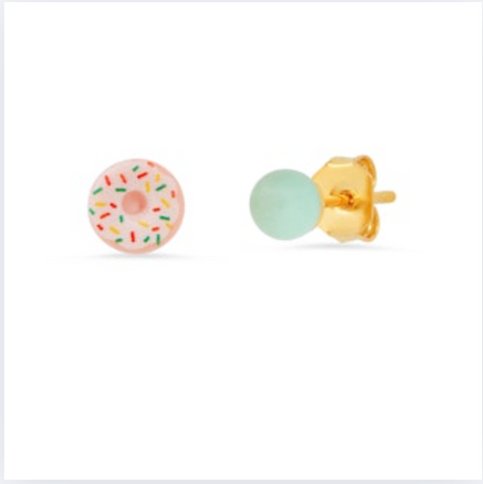 Glazed Donut Mismatched Studs