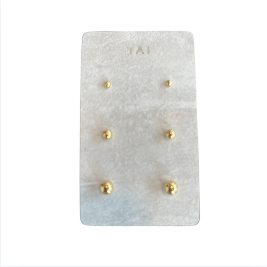 TAI Set of 3 Ball Post Earrings