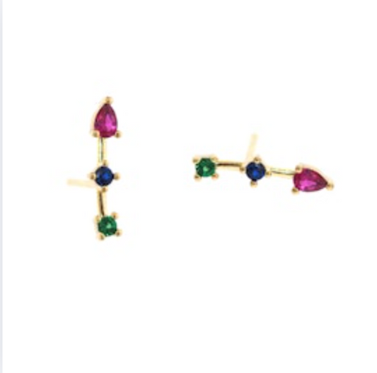 Jewel Tone CZ Station Crawlers