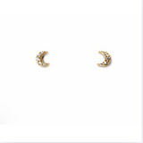 Mini Pave Moon Earrings