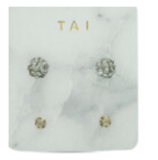 Tai Set of Ball Stud Earrings