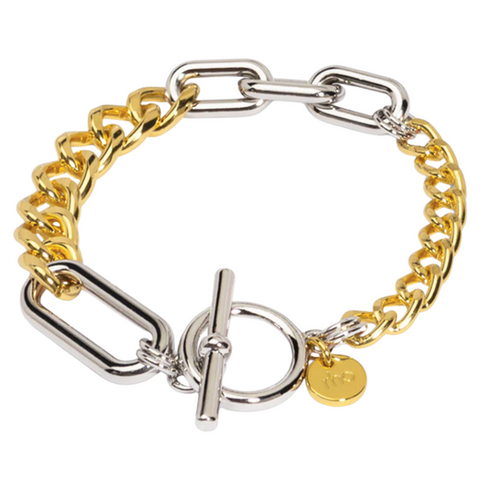 rho Two-Tone Mixed Links Bracelet