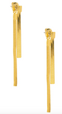 rho Herringbone Front Back Double Drop Earrings