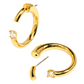 rho Front Post Crystal Hoop Earrings