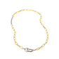 Two-Tone Beaded Mixed Link Collar Necklace