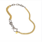 Two Tone Mixed Links Collar Necklace