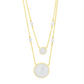 Double Layer Times Square Pave Necklace
