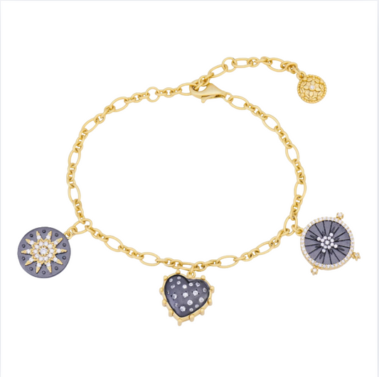 Freida Rothman Sentiments Heart Token Charms Bracelet
