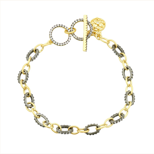 Freida Rothman Two Tone Chain Link Bracelet