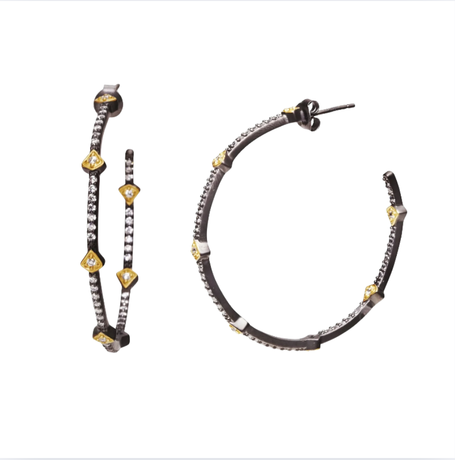 Freida Rothman Best Selling Pave Arrow Hoop Earrings
