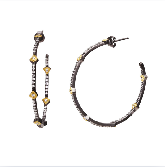 Freida Rothman Best Selling Pave Arrow Hoop Earrings
