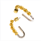Rho Two Tone Braided Hoop Earring