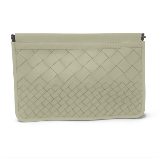 Snap Clutch - Sand Threaded Weave