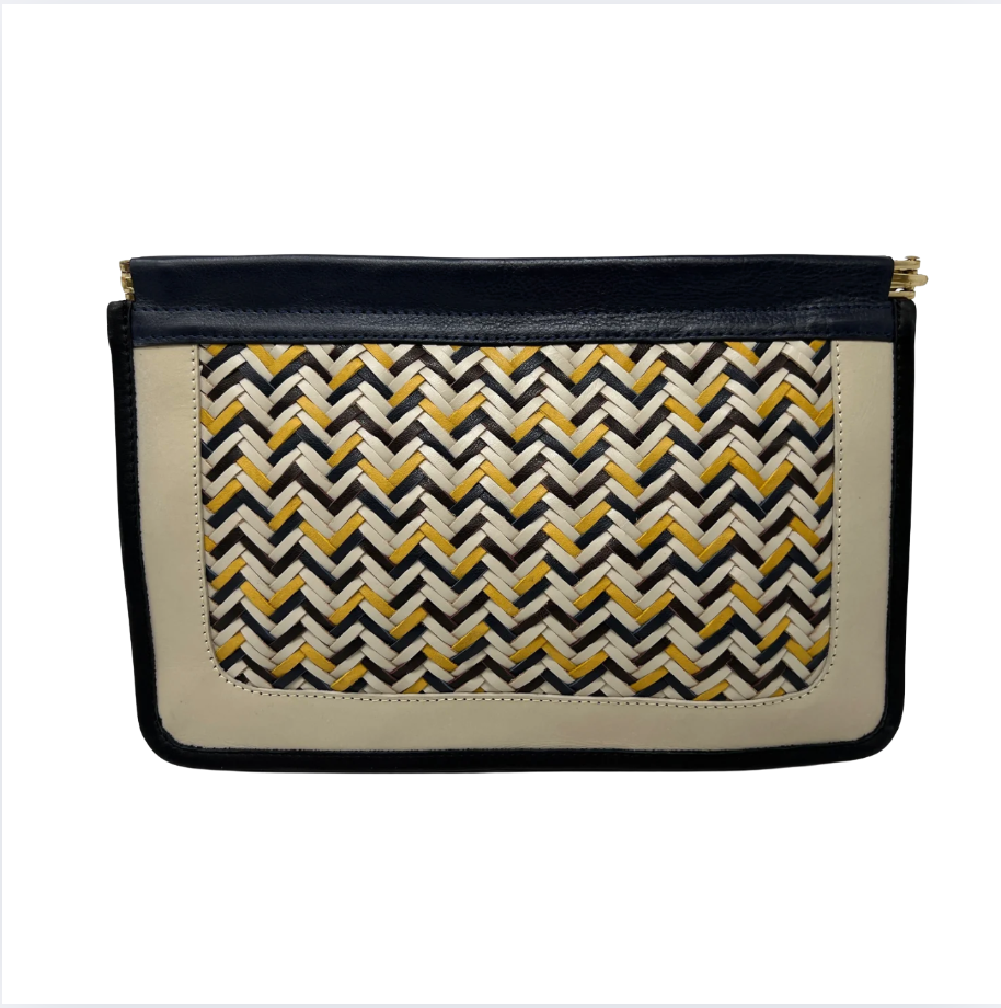Snap Clutch- Woven Zigzag