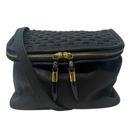 Mini Rough Night - Black Lazer Criss Cross Crossbody