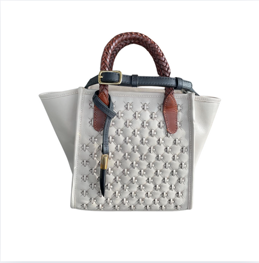 Mini Tote- Chalk Lazer Criss Cross