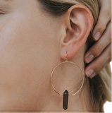 JaxKelly Quartz Hoop Earrings