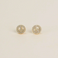 Pave Stud - Peace Sign - Gold Earrings
