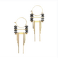 Art Deco Hematite and Brass Hoop Earring